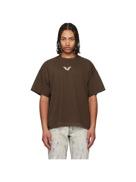 AlLEXANDER DIGENOVA Brown Logo Inside Out T-shirt