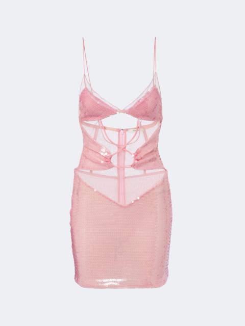 NENSI DOJAKA Sequined cutout minidress