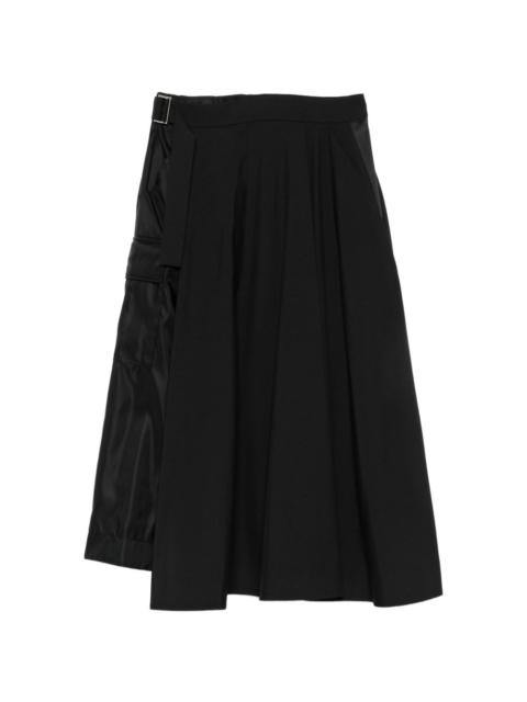 sacai belted cargo midi skirt