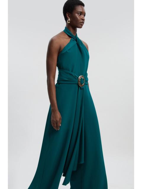 KAREN MILLEN Soft Tailored Trim Detail Wide Leg Jumpsuit