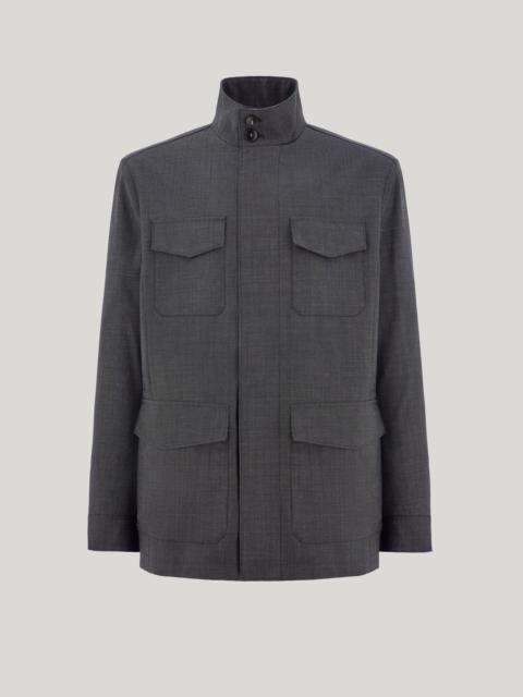 IMPECCABILE ANTHRACITE WOOL FIELD JACKET WITH MEMBRANE