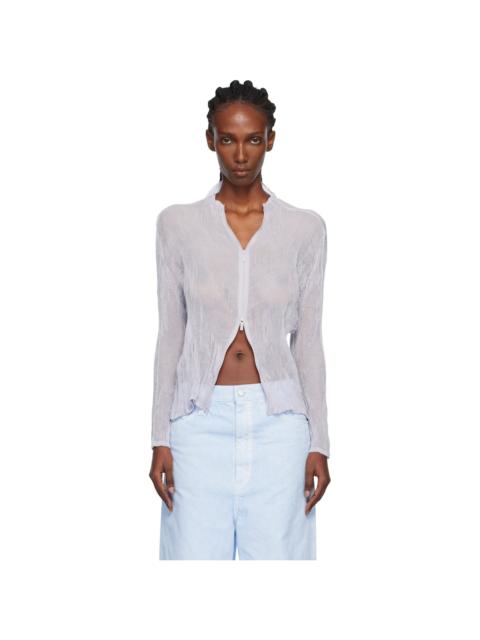 ISSEY MIYAKE Purple Chiffon Twist Cardigan