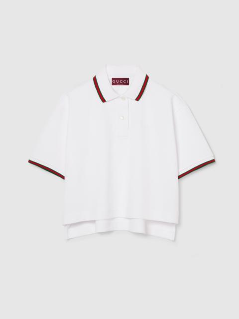 GUCCI Cotton piquet polo shirt with Web