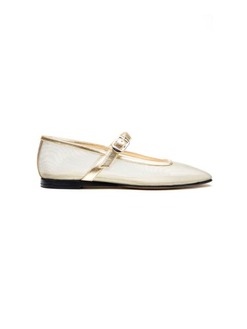 LE MONDE BÉRYL Sheer Mesh Mary Jane Flats gold