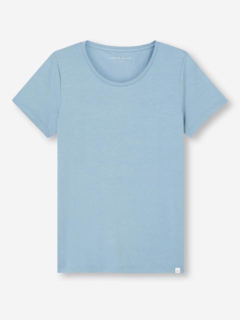 Derek Rose Women's T-Shirt Lara Micro Modal Stretch Cloud Blue