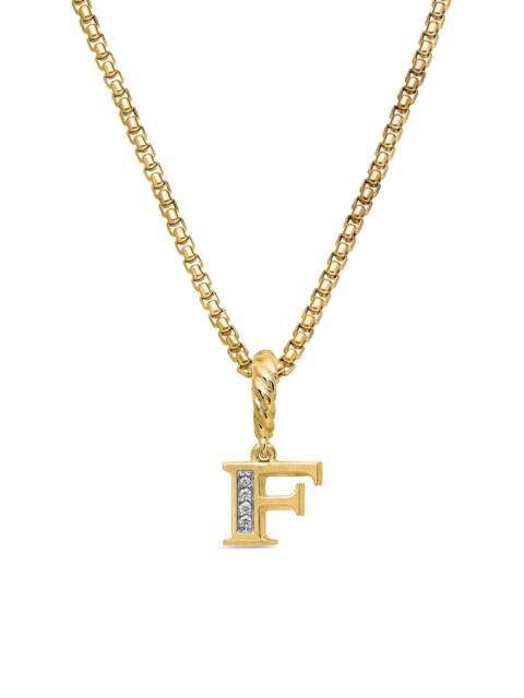 DAVID YURMAN Women's Pavé Initial Pendant in 18K Yellow Gold - Initial F