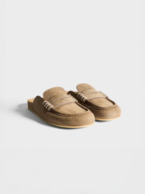 JW Anderson WOMENS STITCH LOAFER IN DARK TAUPE