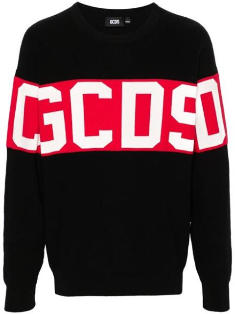 GCDS Cotton sweater with knitted logo