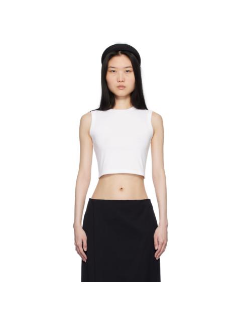 FLORE FLORE White Esmé Crop Tank Top