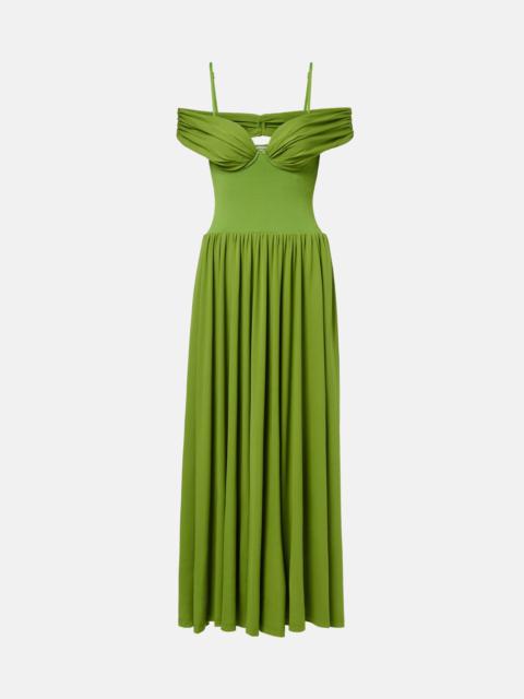 SIMKHAI Amarantha draped jersey midi dress