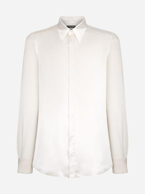 Dolce & Gabbana Silk satin Martini-fit shirt
