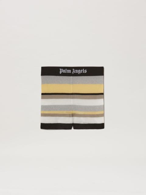 Palm Angels Striped Lurex Knit Logo Short