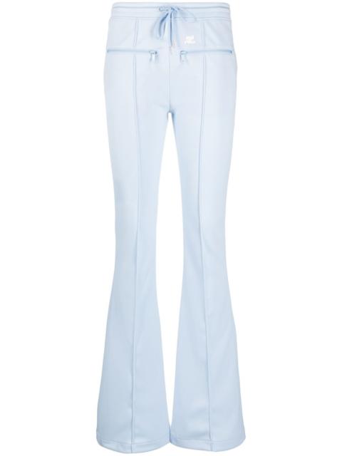courrèges seam-detailing flared track pants