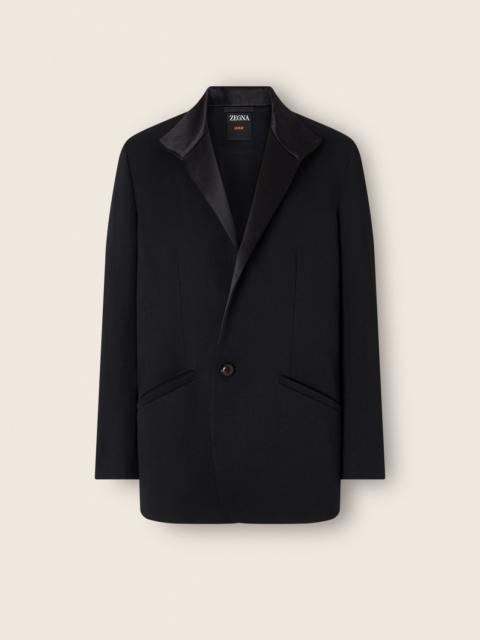 ZEGNA BLACK WOOL CHORE JACKET