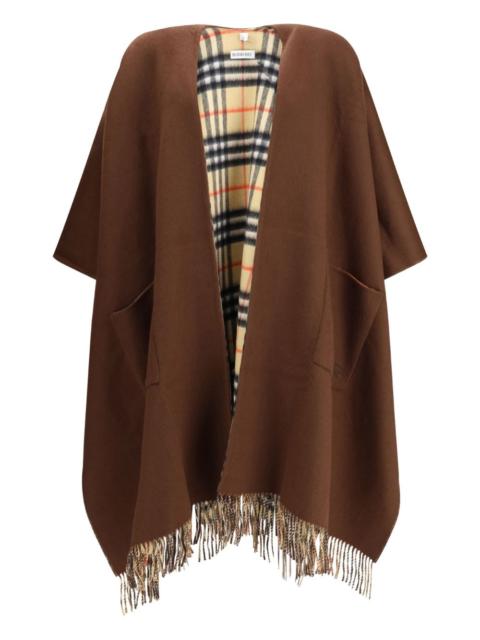 Burberry embroidered fringed cape