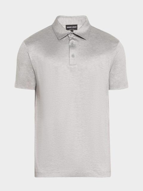 GIORGIO ARMANI Men's Solid Jersey Polo Shirt