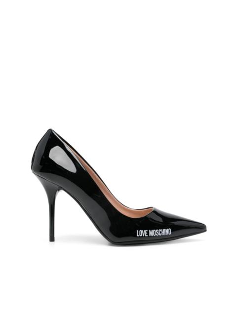Moschino 95mm logo-print pumps