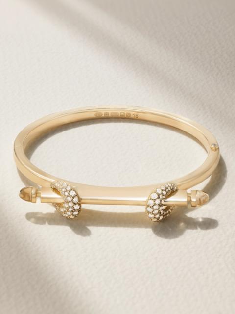 ANANYA Chakra Icon 18-karat Gold, Diamond And Quartz Bangle