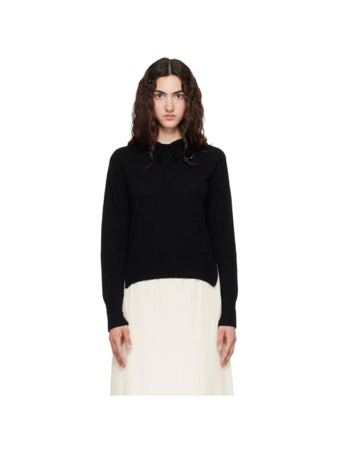 Simone Rocha Black Embellished Relaxed Cashmere Hoodie