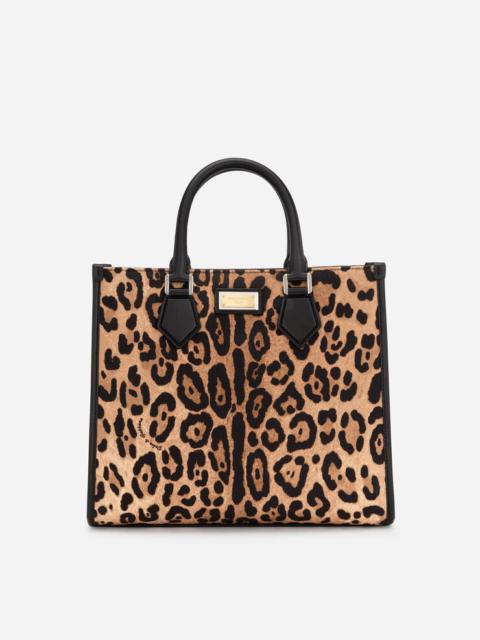 Dolce & Gabbana Leopard-print canvas shopper with calfskin nappa details