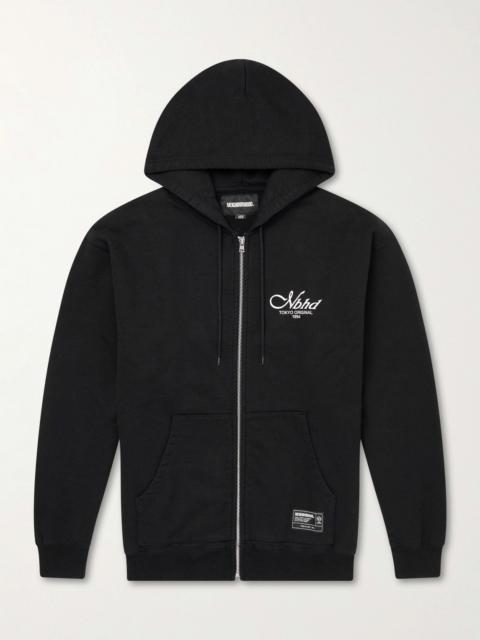 NEIGHBORHOOD Staple Logo-Print Cotton-Fleece Zip-Up Hoodie