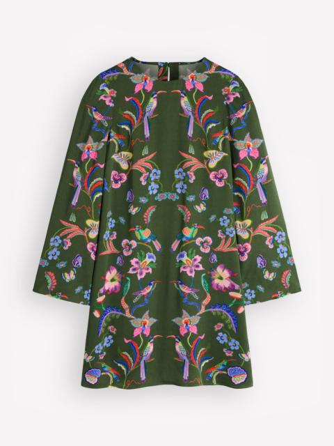 BODEN Flared Sleeve Shift Dress-Hunter Green, Orchid Canopy