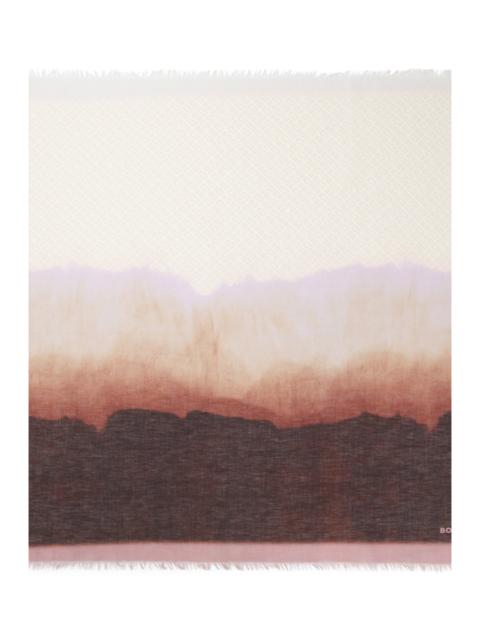 BOSS PRINTED SCARF IN LINEN AND COTTON