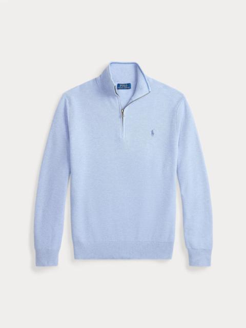 Polo Ralph Lauren Mesh-Knit Cotton Quarter-Zip Sweater