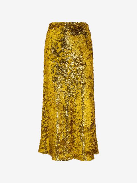 Midi Skirt with Gold Sequins