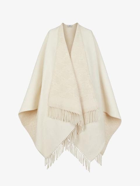 FENDI White wool and cashmere poncho