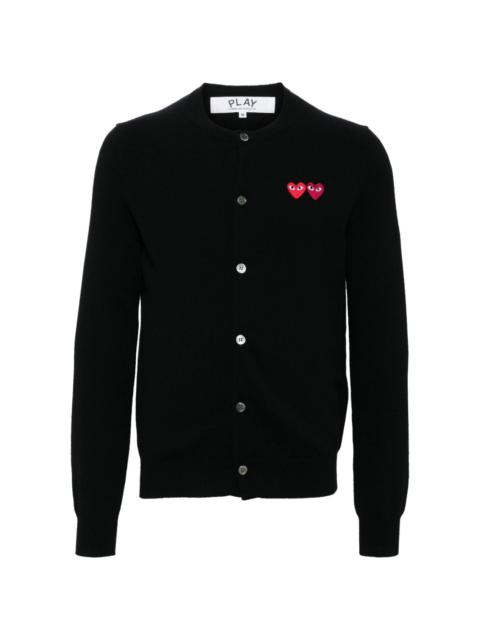 heart-patch wool cardigan