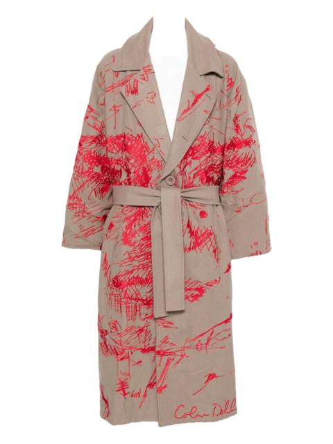 KidSuper Kidsuper Belted Printed Coat