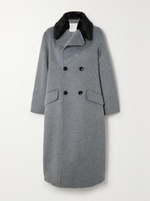 Proenza Schouler Emma Double-breasted Faux Fur-trimmed Wool-blend Coat