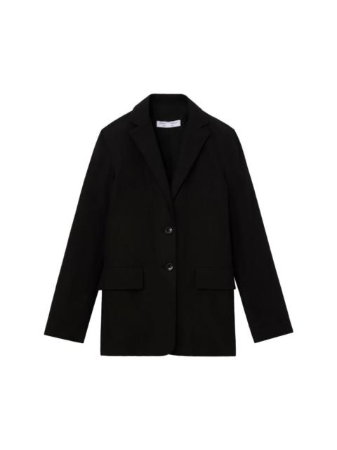 flap-pocket cotton blazer