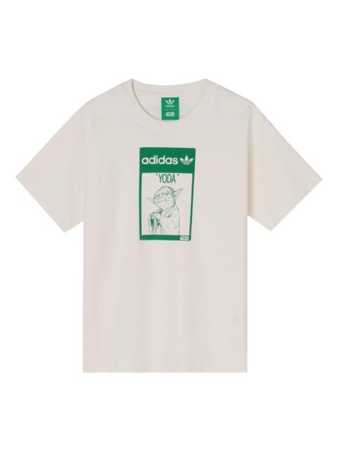 adidas adidas originals Star War Yoda Printing Sports Round Collar GS White GP3461