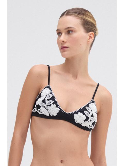 PatBO EMBROIDERED BIKINI TOP