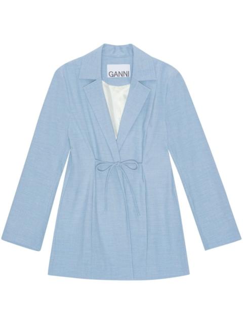 GANNI notched-lapels string-tie blazer