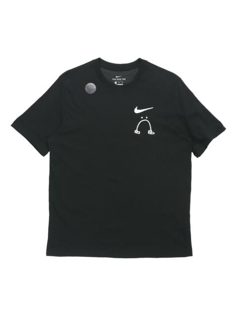 Nike Men's Nike Smiling Face Casual Short Sleeve Black T-Shirt AO0624-010