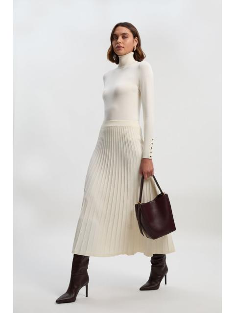 KAREN MILLEN Viscose Blend Roll Neck Knit Jumper