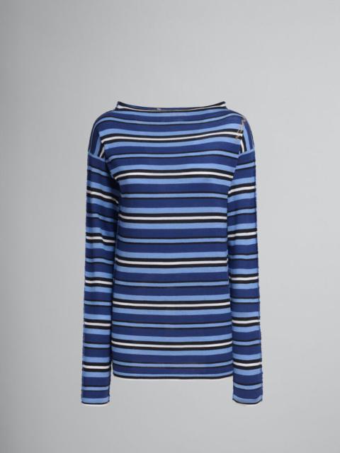 Marni STRIPED KNITTED TOP WITH CONTRASTING BACK PANEL