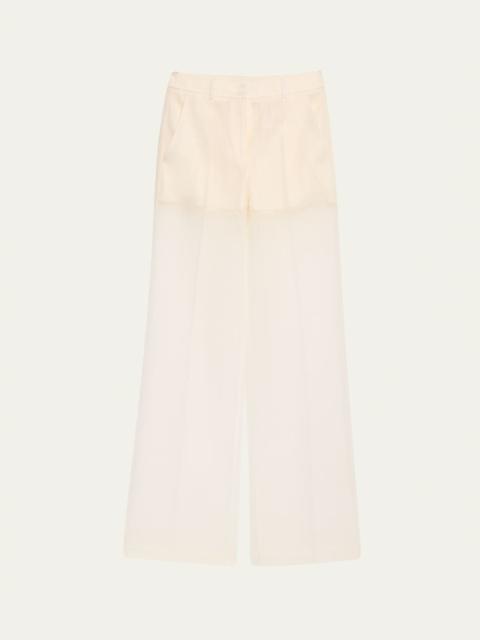 AKRIS Melin Techno Grid Wide-Leg Pants