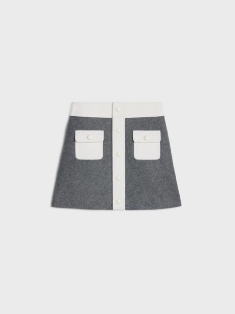 CELINE trapeze mini skirt in wool cloth