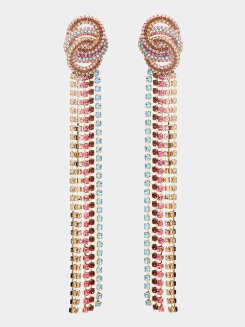 Oscar de la Renta Infinity Crystal Fringe Earrings