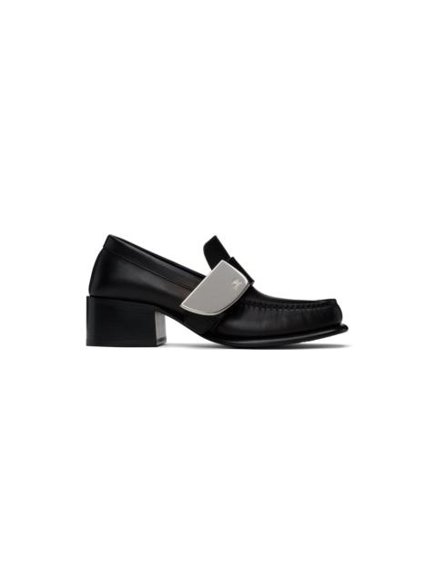 Burberry Black Leather Shield Loafers