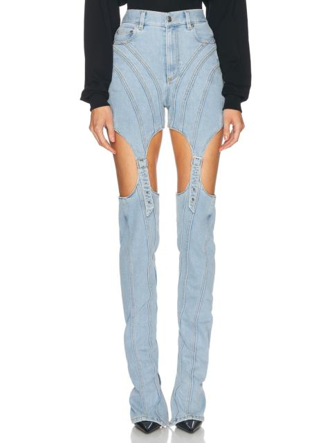 MUGLER Cut Out Straight Leg