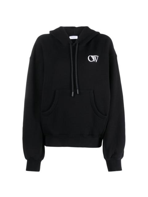 OW logo-print cotton hoodie