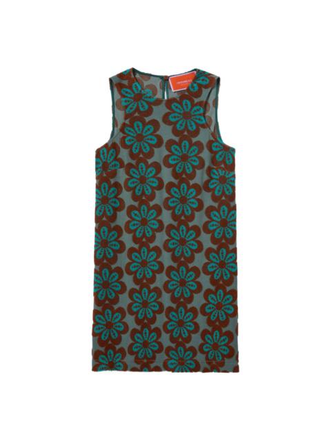 La DoubleJ Racer floral-print mini dress
