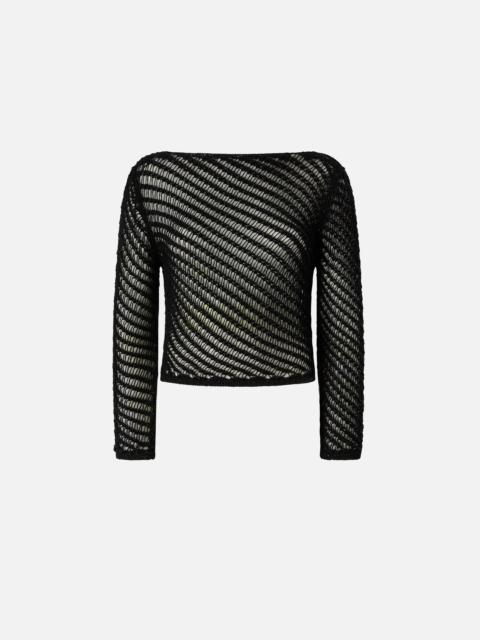 PINKO CROCHET EFFECT SWEATER WITH SEQUINS