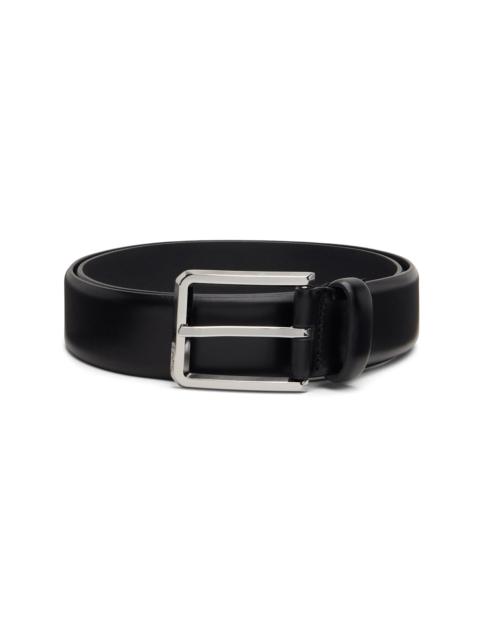 Black Buffed Leather Belt