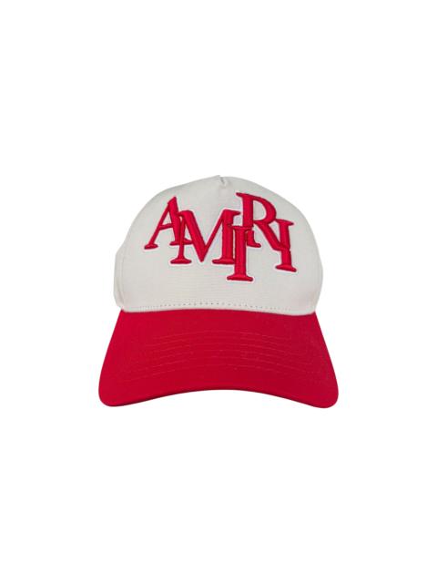 AMIRI Staggered Logo Trucker Hat "White / Red" AMHACP1013 161